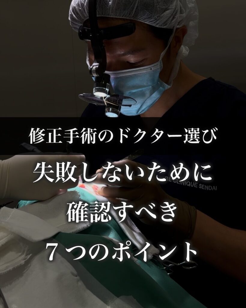 修正手術のドクター選び｜失敗しないために確認すべき7つのポイント