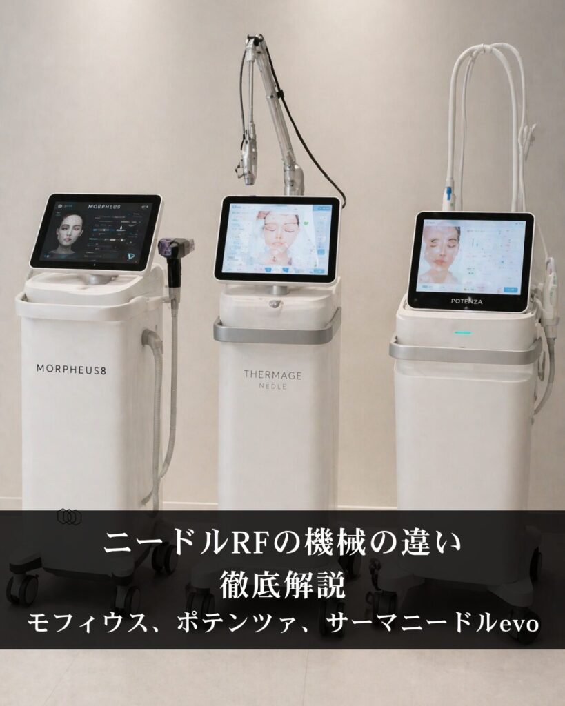 仙台の美容外科医がニードルRFの機械の違いについて徹底解説（モフィウス、ポテンツァ、サーマニードルevo）