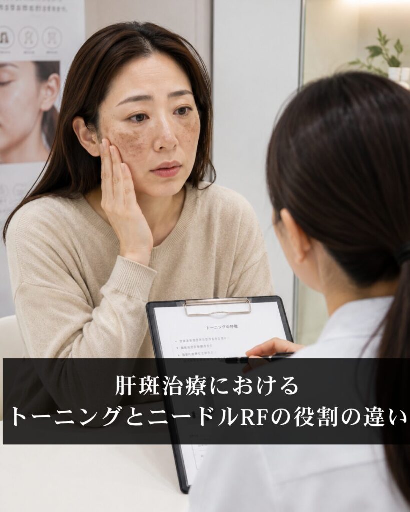 仙台の美容外科医が徹底解説。肝斑治療におけるトーニングとニードルRFの役割の違い