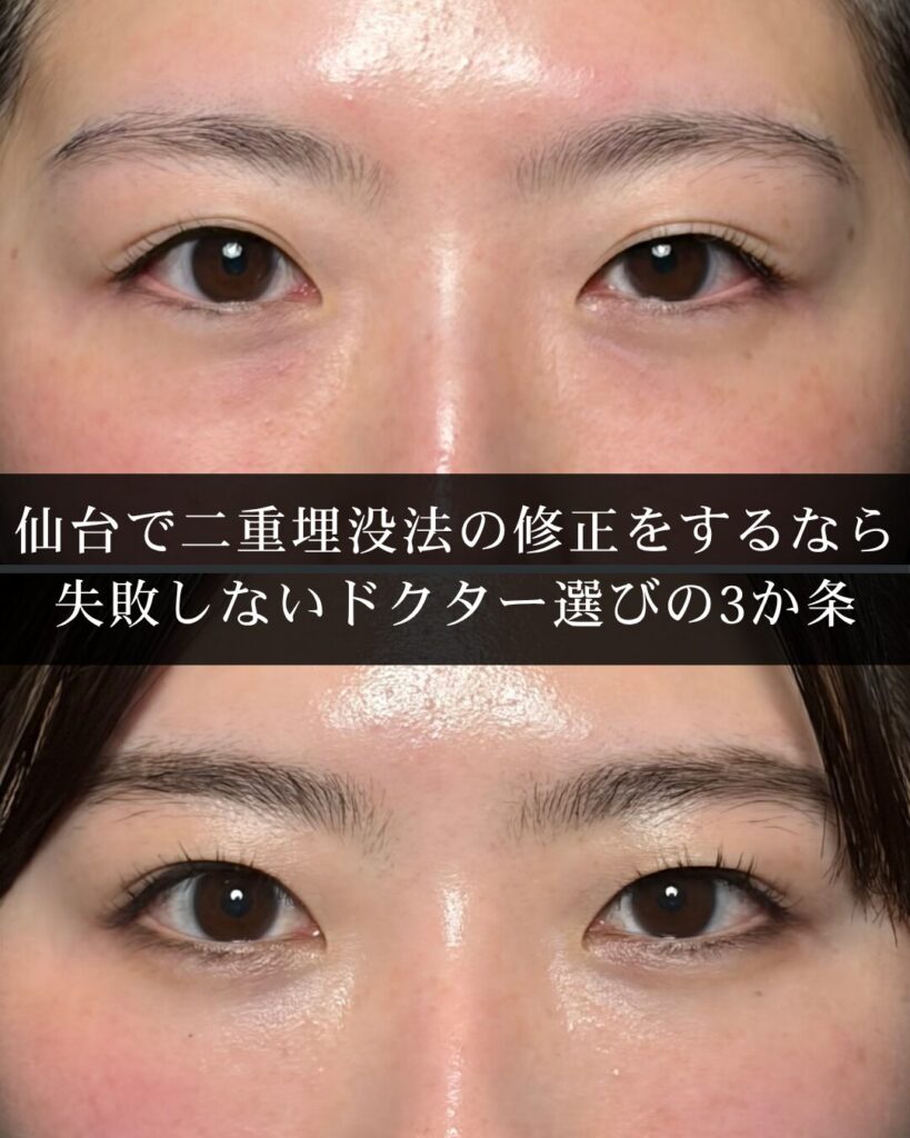 仙台で二重埋没法の修正をするなら|失敗しないドクター選びの3か条