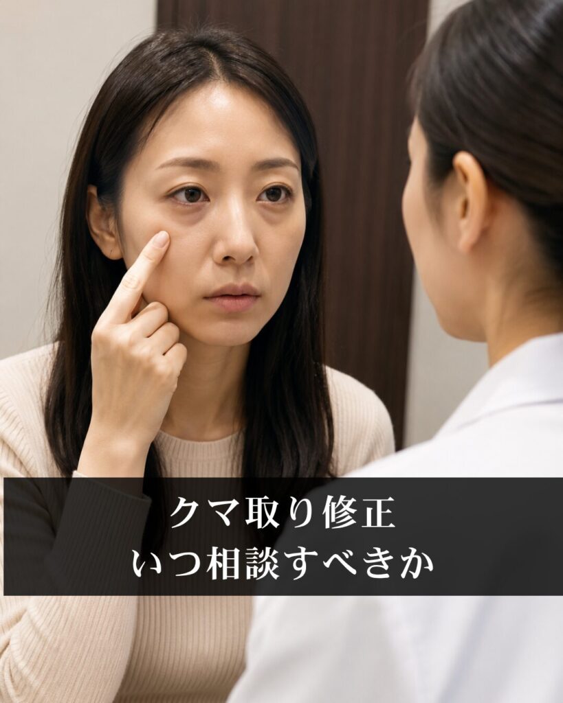 クマ取り修正はいつ相談すべきか|あせらず見極めるための目安